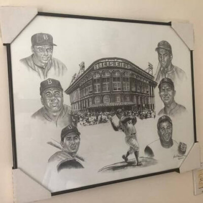 Ebbets Field and the Greatest Brooklyn Dodgers Lithograph by Robert Simon