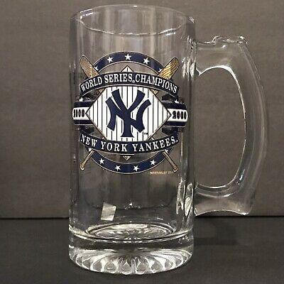 NY Yankees World Series Champions 2000 glass beer mug
