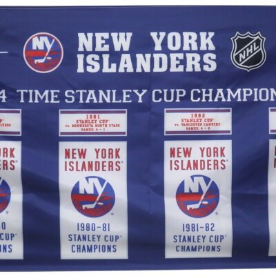 New York Islanders 4 Time Stanley Cup Champions Banner Flag