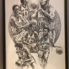 Willis Reed,charcoal print whose by Petronella