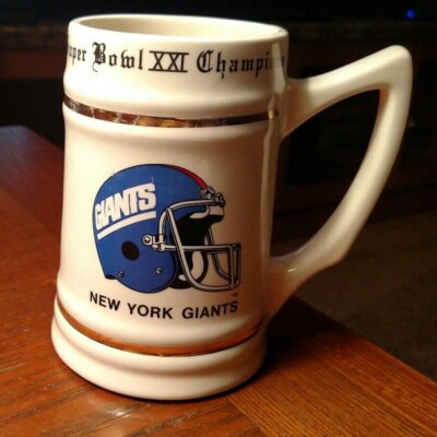Super Bowl XXI NEW YORK GIANTS World Champions Ceramic Stein Vintage