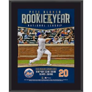 Pete Alonso New York Mets 2019 NL Rookie of the Year Sublimated Plaque
