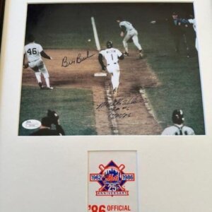 mookie wilson and bill buckner signed photo