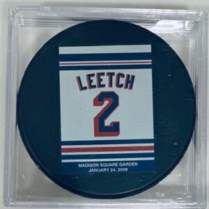 Brian Leetch No. 2 Rangers Puck MSG Collector Series