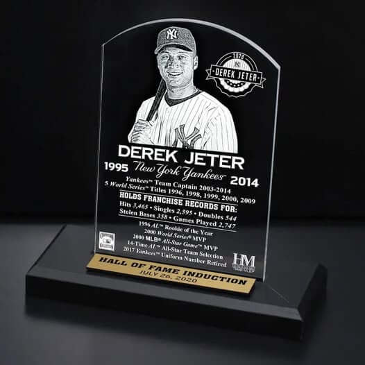 Derek Jeter Highland Mint Hall of Fame Induction Etched Plaque