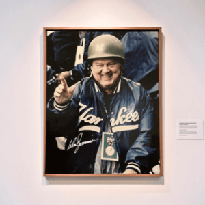 Don Zimmer Yankees Signed Photo wearing Army Helmet
