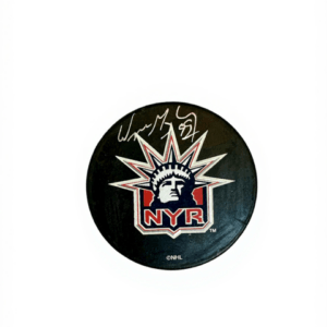 Wayne Gretzky autographed official NHL puck with Beckett authentication in display case