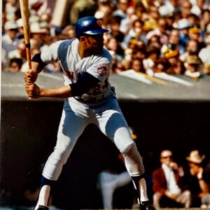 Willie Mays at Bat Photo – 1973 New York Mets