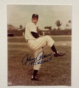 Johnny Podres Signed 1955 WS MVP Photo – Dodgers