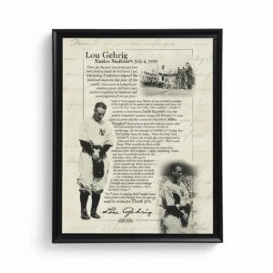 Lou Gehrig Farewell Speech 8x10 wooden plaque with full speech and three historic photos