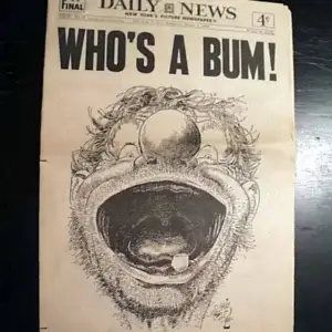 Willard Mullin’s Brooklyn Bum, after Dodgers won World Series in 1955
