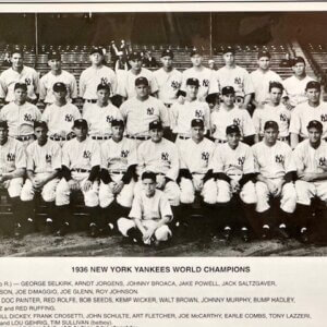 1936 New York Yankees World Champions Team Photo