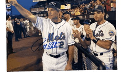 Bobby Valentine Signed and Mike Piazza  NYPD 9/11  Tribute Photo