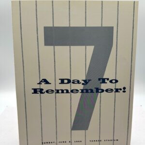 1969 Mickey Mantle Retirement Program A Day to Remember New York Yankees