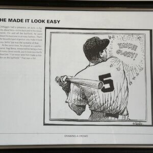 Joe DiMaggio by Bill Gallo, Daily News Cartoon, Yankee Glory