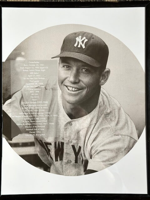 Mickey Mantle’s framed New York Yankees photo