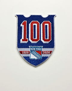 NEW YORK RANGERS 100 YEAR ANNIVERSARY EMBROIDERED IRON ON PATCH 5”x 3.5”