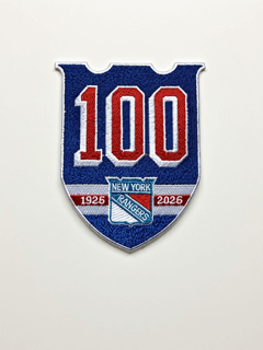 NEW YORK RANGERS 100 YEAR ANNIVERSARY EMBROIDERED IRON ON PATCH 5”x 3.5”