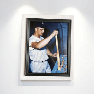 Roger Maris Yankees Photo – Placing His Louisville Slugger 125 H&B Bat in the Dugout Bat Rack
