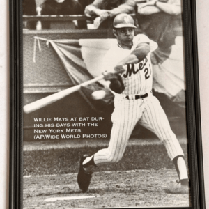 Willie Mays captured in an AP Wide World photo during his Mets playing days