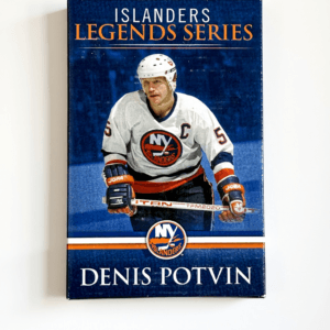 Denis Potvin Islanders Legend Series Locker collectible displayed upright with bold blue and orange colors