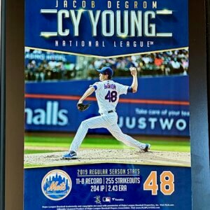 Jacob deGrom 2019 NL Cy Young Fanatics plaque with Mets stats