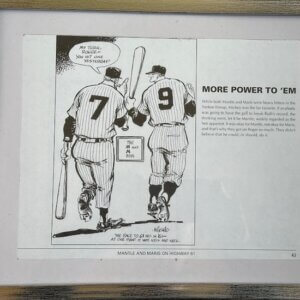 Bill Gallo print of Mickey Mantle and Roger Maris during the 1961 race to 61.