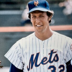 Jon Matlack standing on the field in his New York Mets uniform during a classic moment.