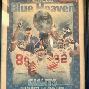 Framed Newsday “Blue Heaven” Giants Super Bowl XLII cover.