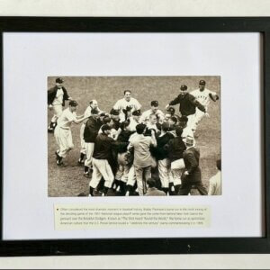 Bobby Thomson hitting the Shot Heard ’Round the World during the 1951 NL playoff