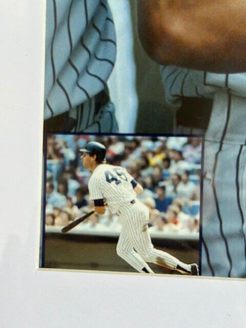 Close‑up image of Don Mattingly wearing rare rookie‑era Yankees number 46.