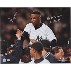 Dwight Gooden Yankees autographed 16x20 no‑hitter photo with “No Hitter 5‑14‑96” inscription.