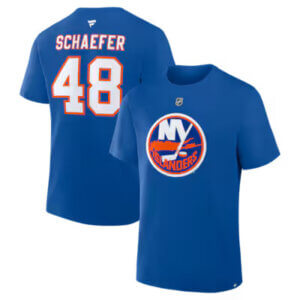 Matthew Schaefer New York Islanders Fanatics Authentic Stack Name & Number T-Shirt - Royal