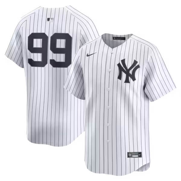 Back view of Aaron Judge Yankees Nike Home Limited Jersey showing bold No. 99