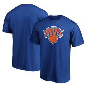 New York Knicks royal blue logo T‑shirt featuring the classic team emblem.