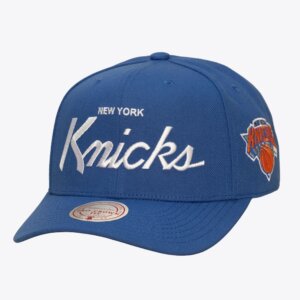 New York Knicks blue Head Coach Pro Crown Snapback Hat by Mitchell & Ness
