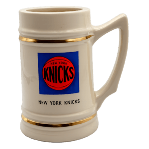 Social image of the New York Knicks 6‑inch ceramic mug with blue and orange team logo