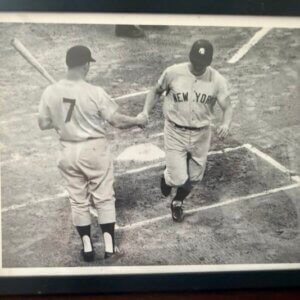 Roger Maris Home Run Moment with Mickey Mantle – Framed Photo